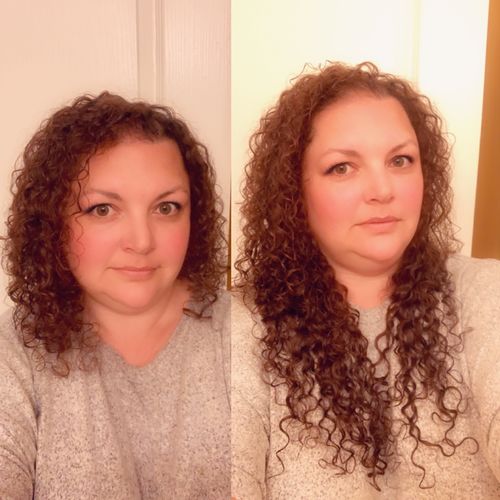 Customer photo review of Curly Ash Blonde