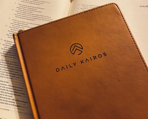 Customer photo review of The Daily Kairos Journal 4-Pack Premium Leather (20% off)
