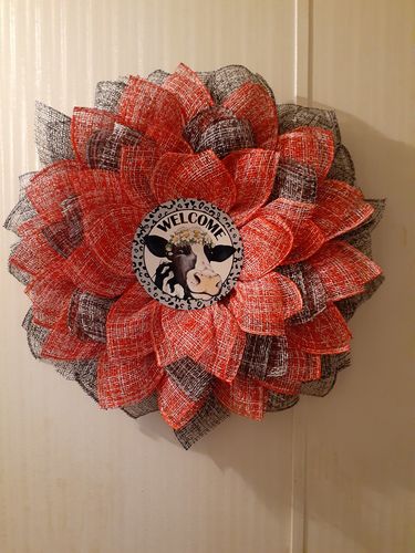 Customer photo review of UITC Black & White Cow Flower Wreath Kit - Wreath Kit - WK-028