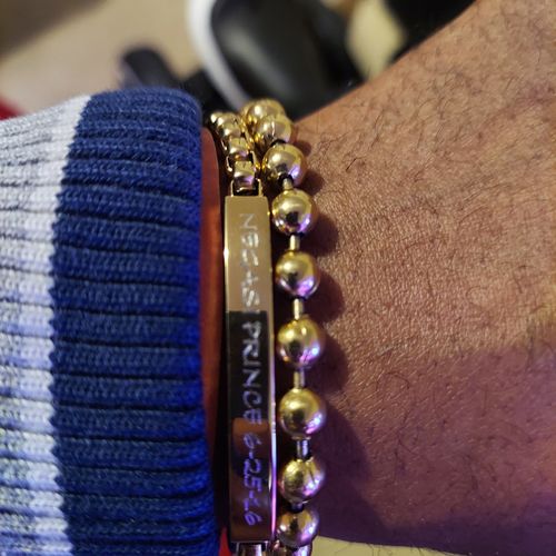 Customer photo review of 5mm Round Box Engravable Steel ID Bracelet