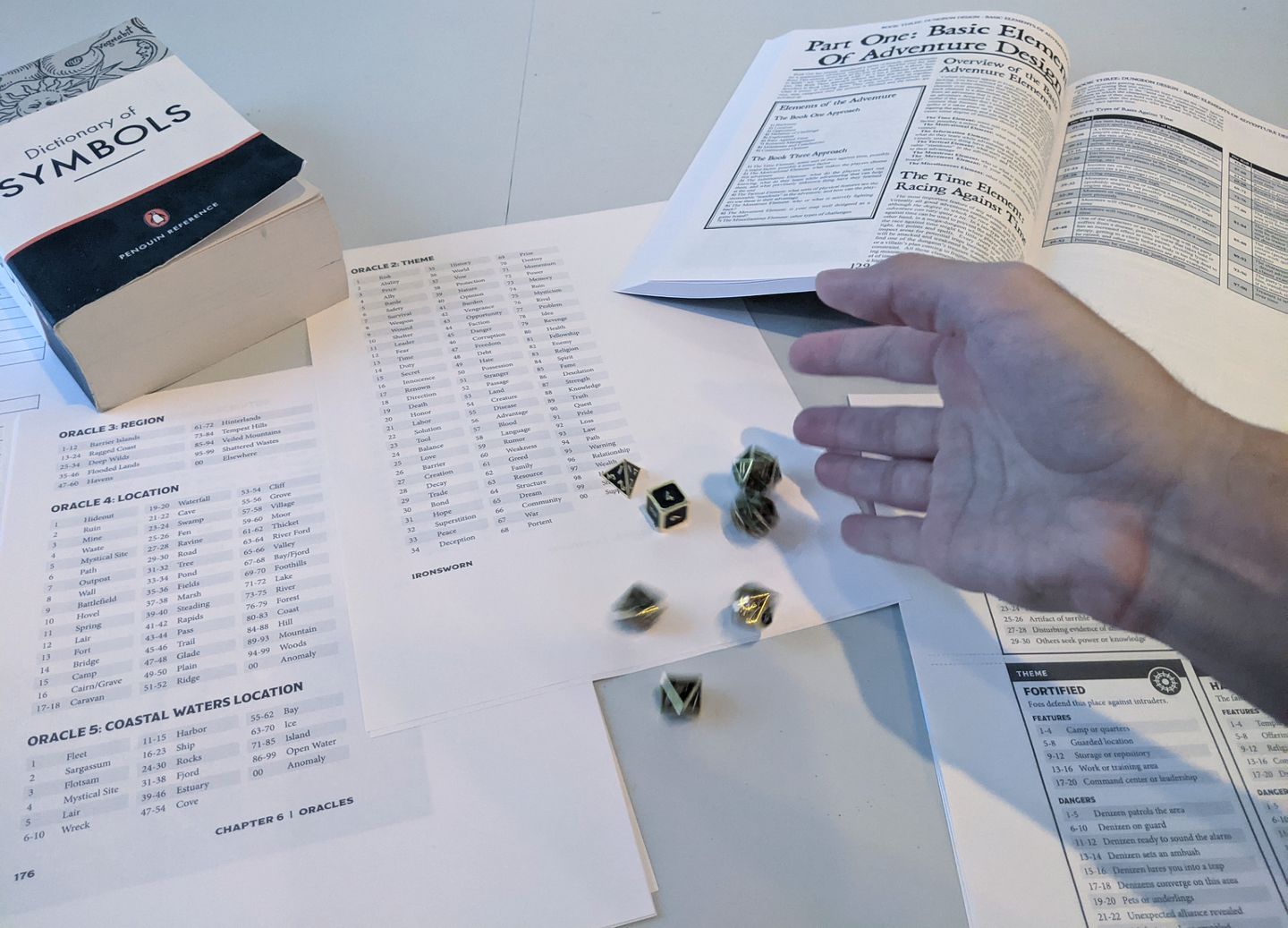 Customer photo review of ELDER RUNES GOLD AND SHADOW METAL DICE