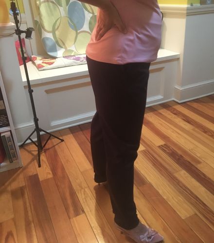 Customer photo review of Cigarette Pants in Chocolate Brown Ponte - Vixen by Micheline Pitt