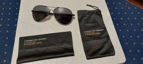 Customer photo review of Titanium Alloy Mens Polarized Sunglasses