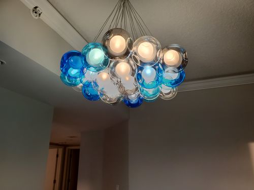 Customer photo review of Modern Multi-Color Cluster Bubble Chandelier