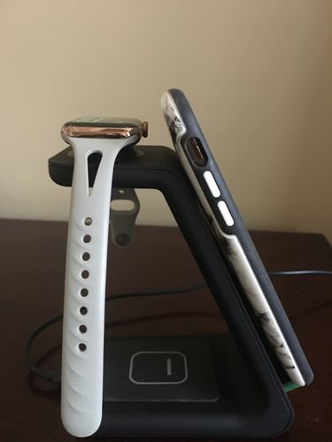 Customer photo review of Premium 3 in 1 Fast Wireless Charging Stand for iPhone, Apple Watch & AirPods