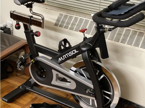 Customer photo review of Murtisol Indoor Cycling Bike Belt Drive Exercise Bike, 48lbs Flywheel, 300LBS Weight Capacity,Stationary Bike W/ Heart Pulse, for Home Gym