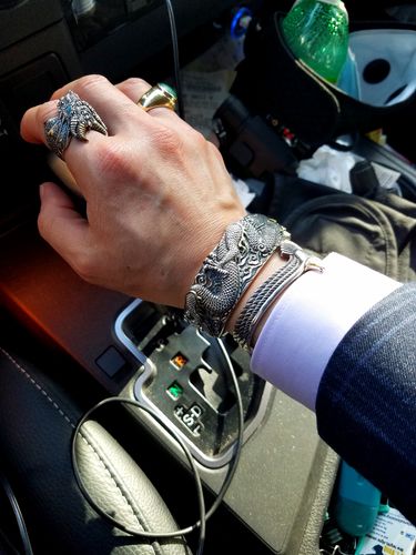 Customer photo review of Roaring Dragon Silver Ring