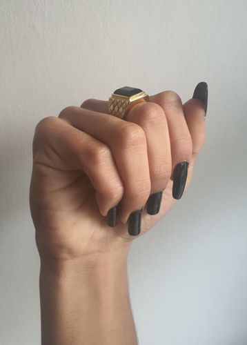 Reseña con foto de un cliente sobre Anillo Rude King