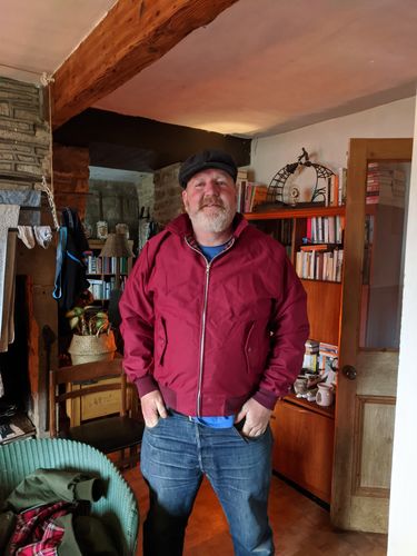 Customer photo review of Mens Classic Harrington Jacket - Burgundy