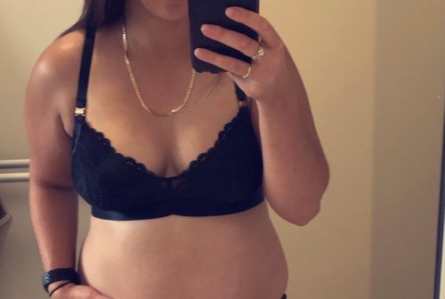 Customer photo review of WARRIOR SOFT CUP BLACK NURSING BRA - WIREFREE