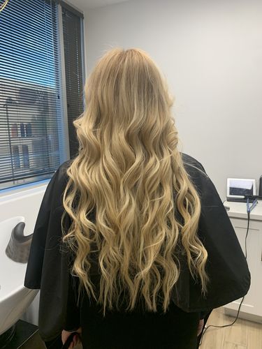 Hand Tied Virgin Human Weft Hair Extensions Blonde Highlights #16/22
