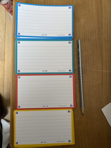 Avis photo d'un client sur Flashcards FLASH 2.0 OXFORD # 80 cartes 7,5 x 12,5 cm - ligné