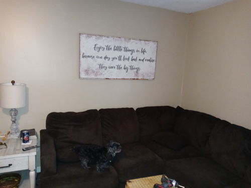 Customer photo review of Rustic Family Antler Sign