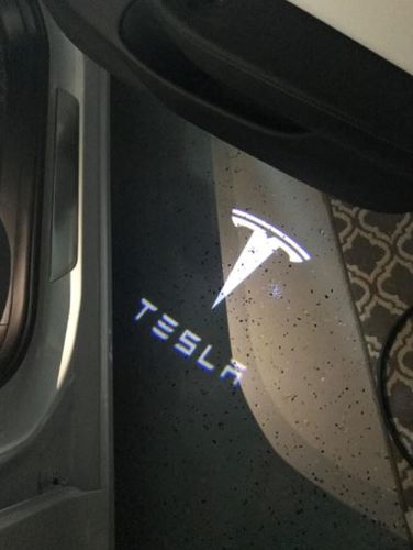 Customer photo review of NEW - Ultra Bright LED Projector Puddle Lights (2 Pack) for All Tesla Models