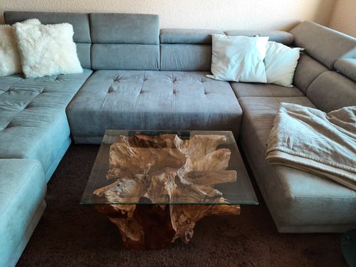 Customer photo review of Wurzelholz Tisch LARGO Rechteck 80x60 cm