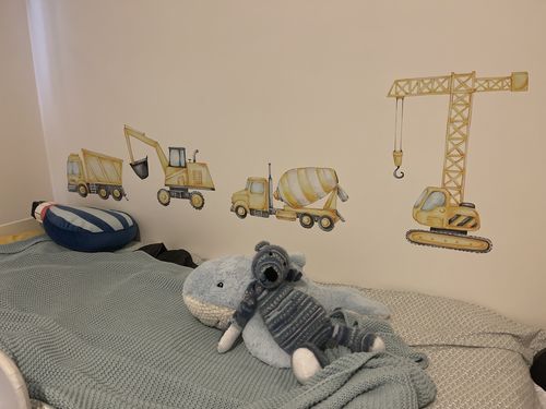 Customer photo review of Construction Trucks Decal Set