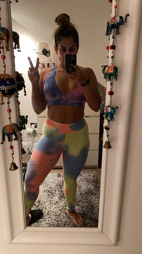 Customer photo review of Mirage Booty-Lift Tie Dye Leggings