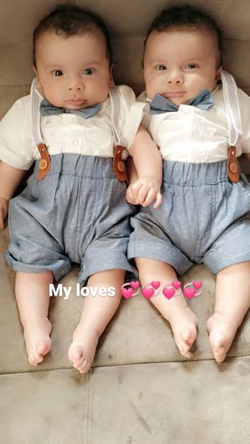 Customer photo review of Arlo Bow Tie & Suspenders Set | Blue