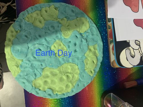 Customer photo review of Earth Day Printable: Play Dough Mat and Recipe for 2-6yo