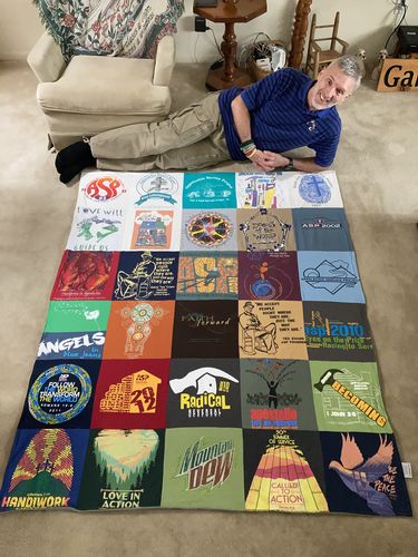 T-shirt quilt with social activism, community service themes by Douglas from NJ