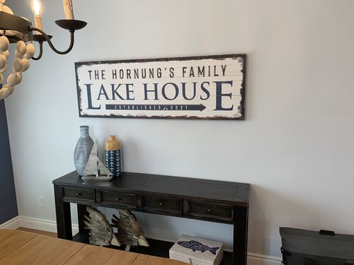 Customer photo review of Custom Lake House Sign Lake House Decor Lake House Sign Personalized Lake Life Sign Lake House