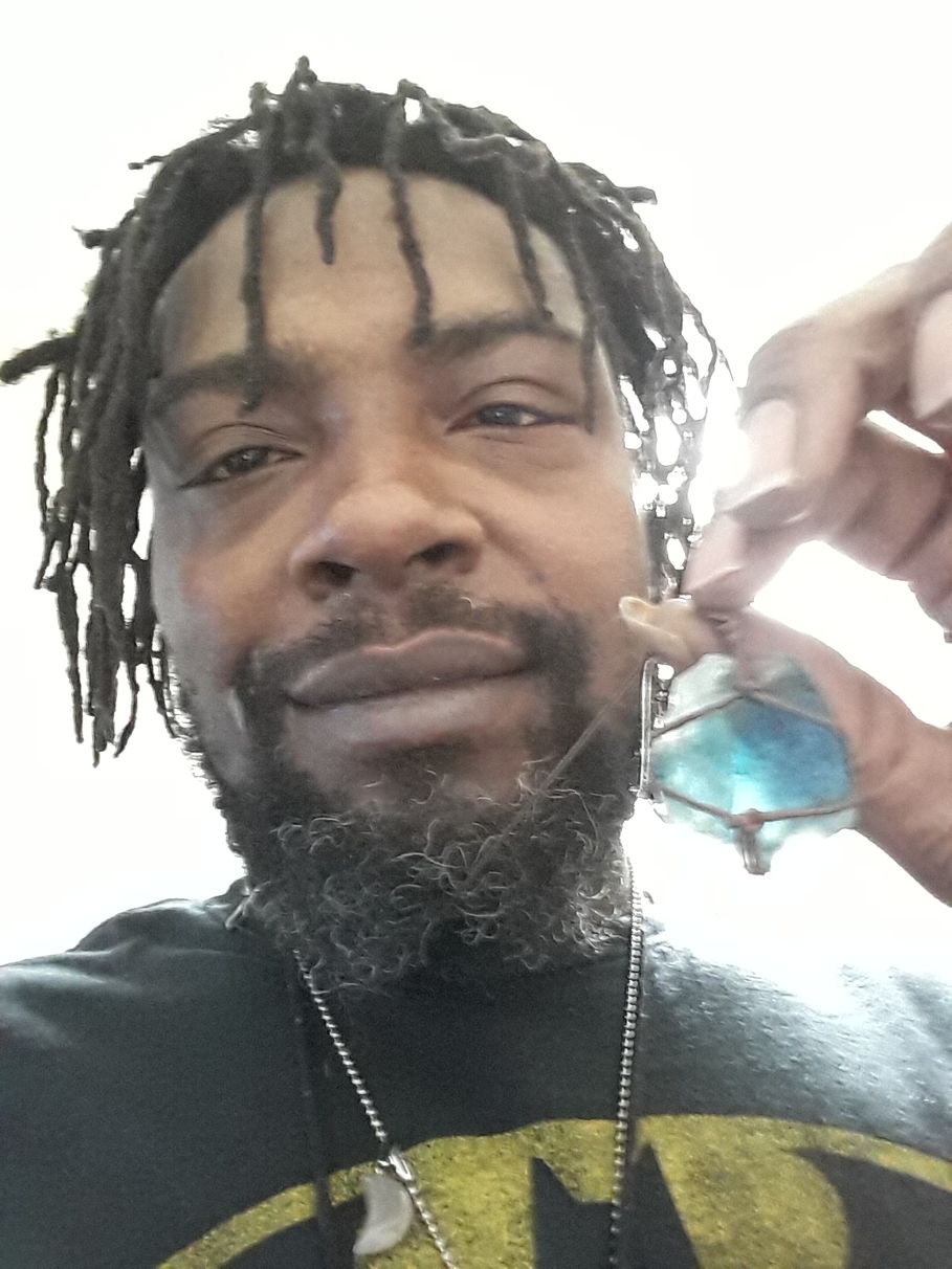 Customer photo review of Raw Aquatic Fluorite Necklace