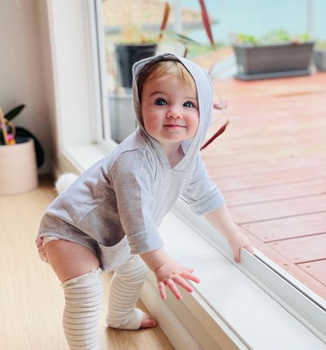 Customer photo review of Bunny Ears Long Sleeve Bodysuit | Grey