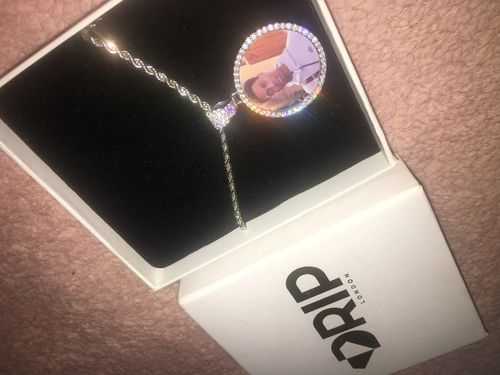 Customer photo review of Custom Picture Pendants - Silver or Gold - Matching Rope Chain