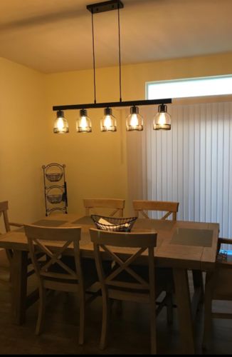Customer photo review of Farmhouse Vintage 5-Lights Kitchen Chandelier Lighting