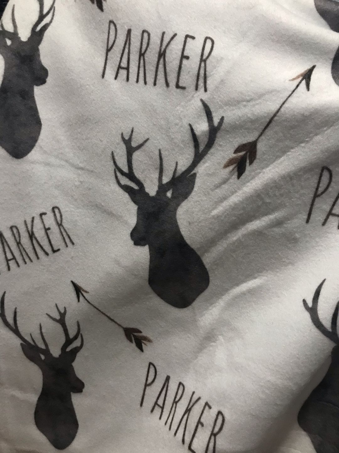 Customer photo review of Deer baby blanket, Woodland blanket, Personalized baby boy blanket, Fleece