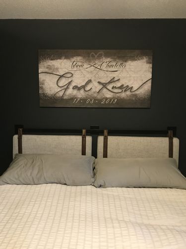 Customer photo review of God Knew - Personalized Huge Canvas