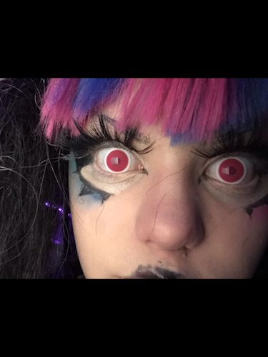 Customer photo review of Rose Bloom Cosplay Contact Lenses