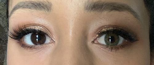 Customer photo review of New 3-Tone Green Prescription Colored Contact Lenses