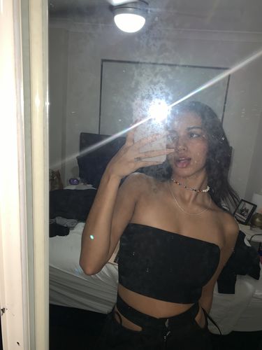 Customer photo review of High waisted hollow out pant