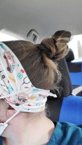 Customer photo review of *PREORDER* Magnetic Buttons for Mask