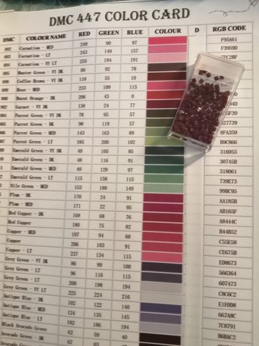 Color Card Farb Karte Dmc 447 Diy Diamond Painting Zubehor Diamond Painting Shop