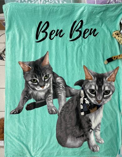 Customer photo review of 【客製】手繪寵物 法蘭絨毛毯 Custom Pet Fleece Blanket
