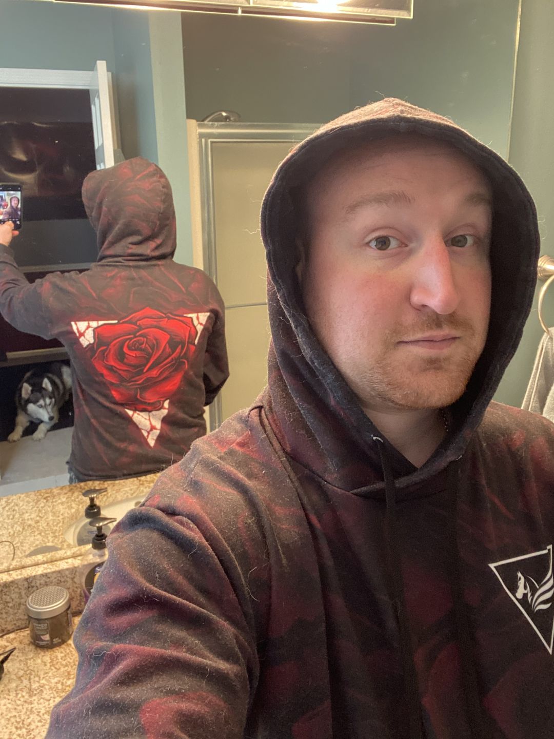 Customer photo review of Red Rose Hoodie