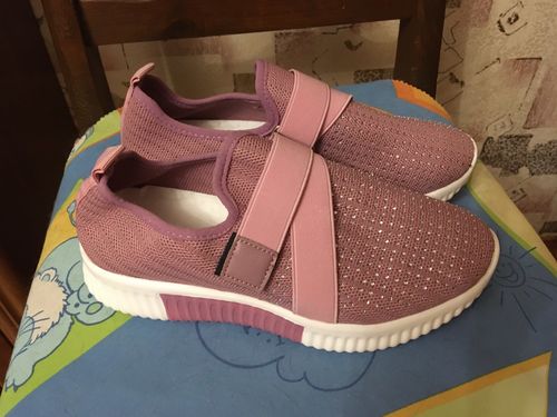 Customer photo review of Womens Crystal Mesh Sneakers