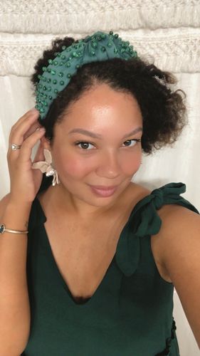 Customer photo review of MAY EMERALD BEADED HEADBAND