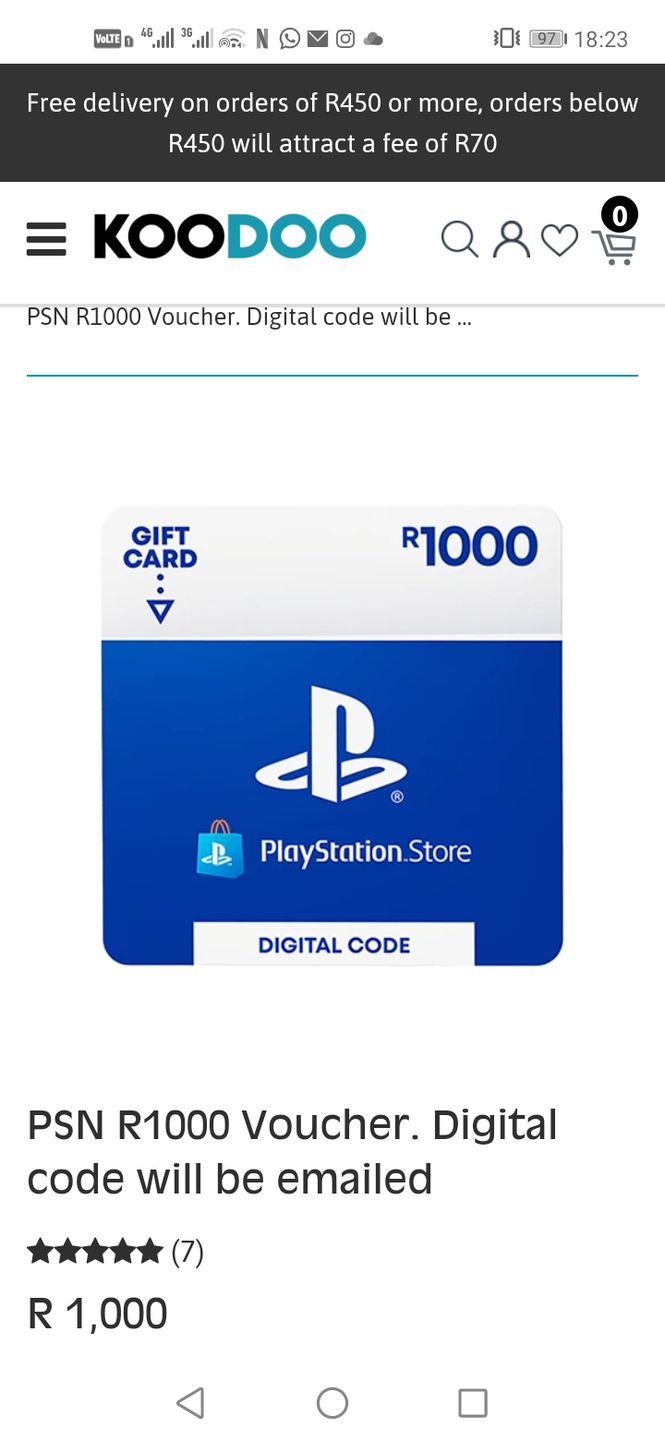Customer photo review of PSN R1000 Voucher. Digital code will be emailed