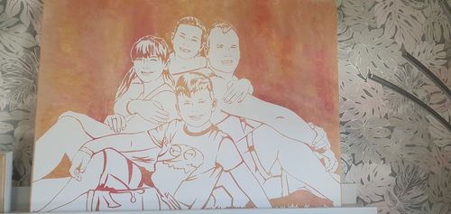 Customer photo review of Porträt auf Leinwand zum Selbermalen