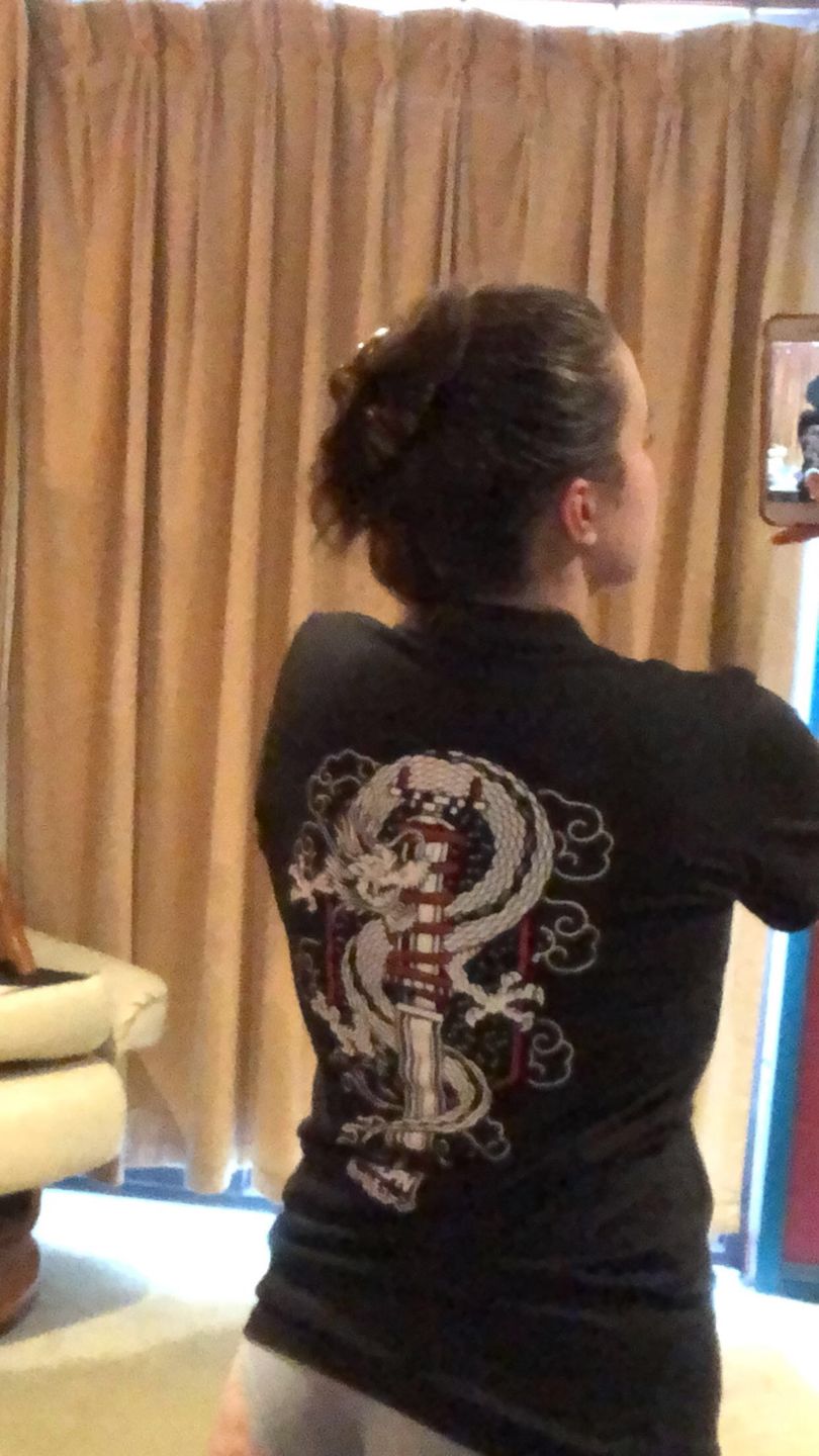Customer photo review of Dragon Coilover Tattoo Band Tee