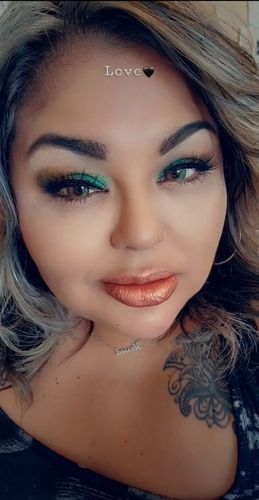 Customer photo review of Firmament Green Prescription Contact Lenses