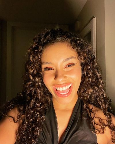 Customer photo review of Curly Ash Blonde