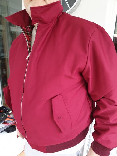 Customer photo review of Mens Classic Harrington Jacket - Burgundy
