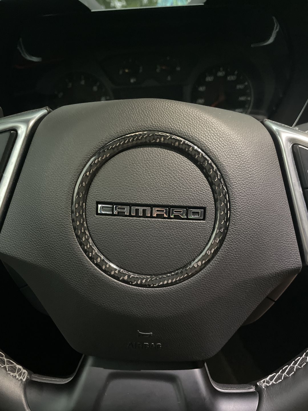 Customer photo review of (3 Pieces) Steering Wheel Full Chrome Delete Cover For 2016-2021 6th Gen Chevy Camaro