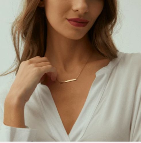 Customer photo review of Riley Bar Necklace