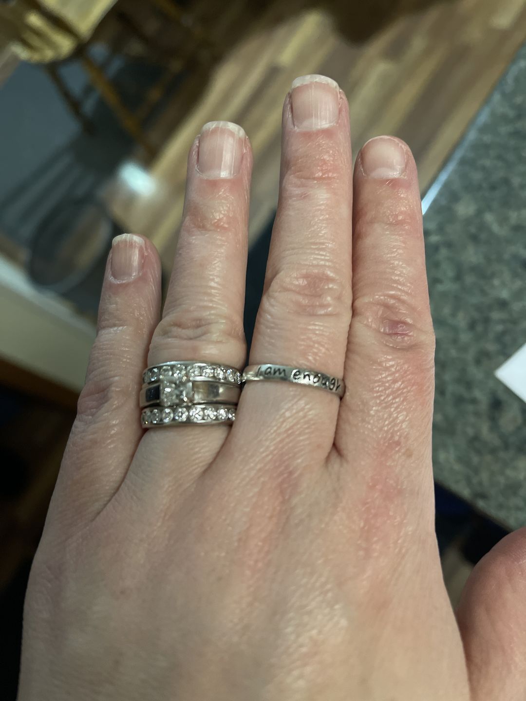 Customer photo review of 925 Sterling Silver 'I Am Enough' Ring
