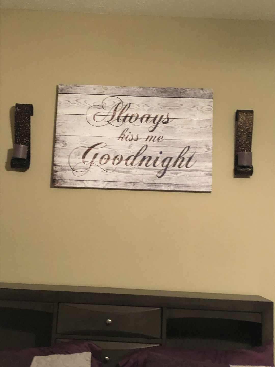 Customer photo review of "Always Kiss Me Goodnight" Premium Canvas
